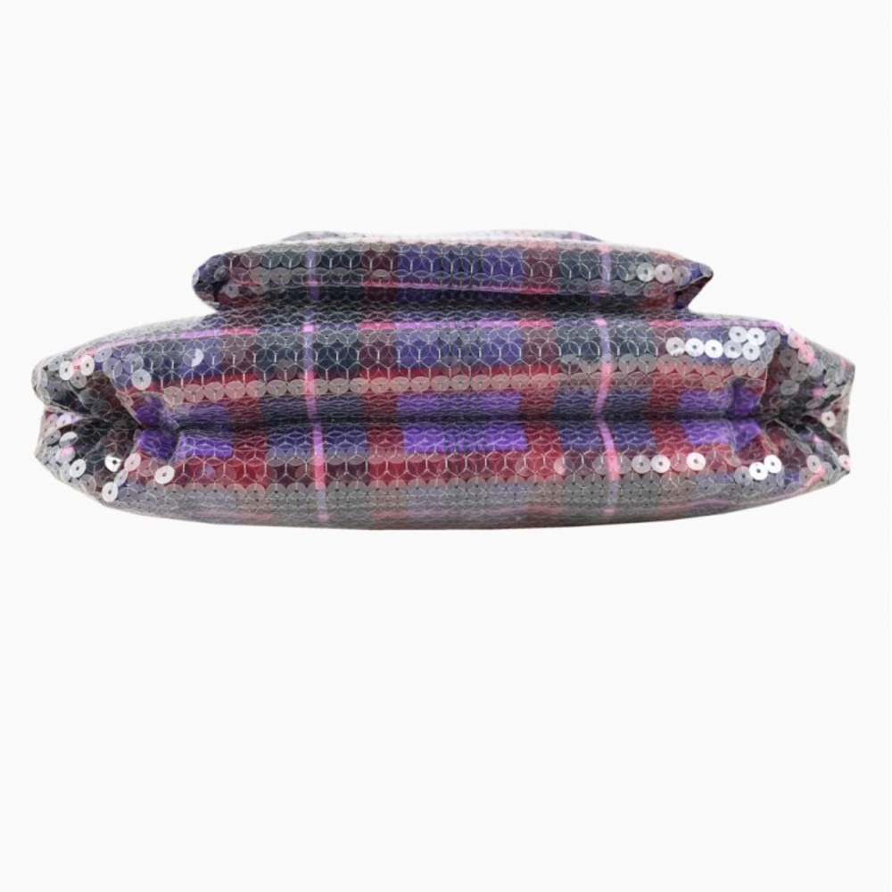 Coach Poppy Tartan Groovy Limited Ed Convertible Bag Y2K Purple+Red Sequins NWT - Picture 8 of 12